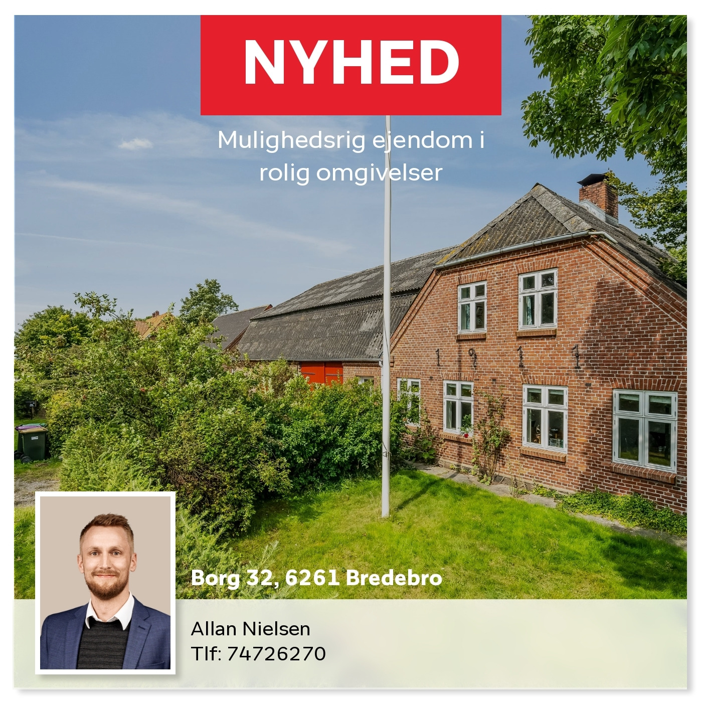 Home Tønder præsenterer mulighedsrig ejendom i rolige omgivelser i Bredebro