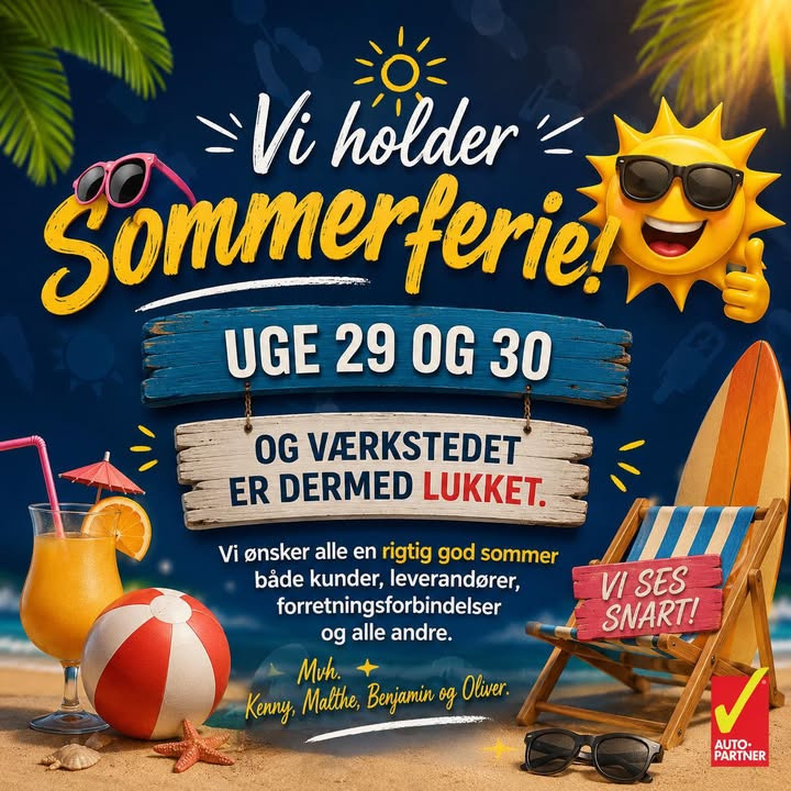 CENTRUM AUTO holder sommerferie i uge 29 og 30