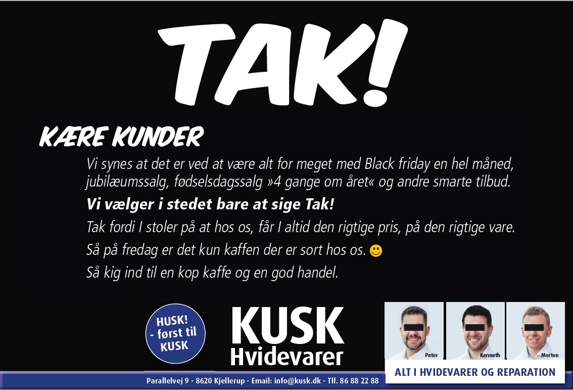 Det ser sort ud med Black Friday tilbud hos Kusk Hvidevarer