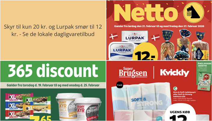 Skyr til kun 20 kr. og Lurpak smør til 12 kr. - Se de lokale dagligvaretilbud