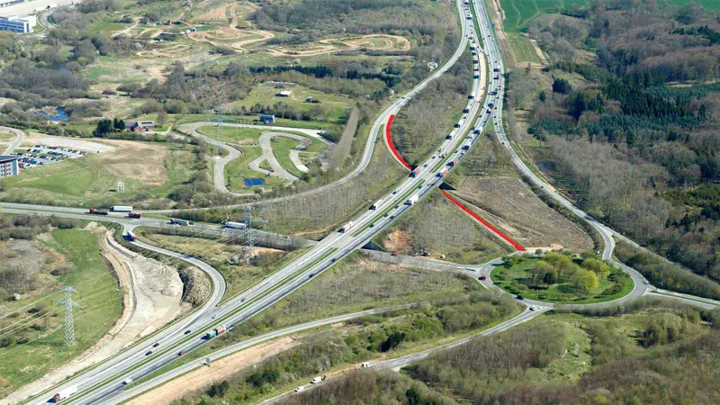 Asfaltarbejde giver omkørsler og ændrede kørselsforhold på E45 ved Kolding i aften- og nattetimer