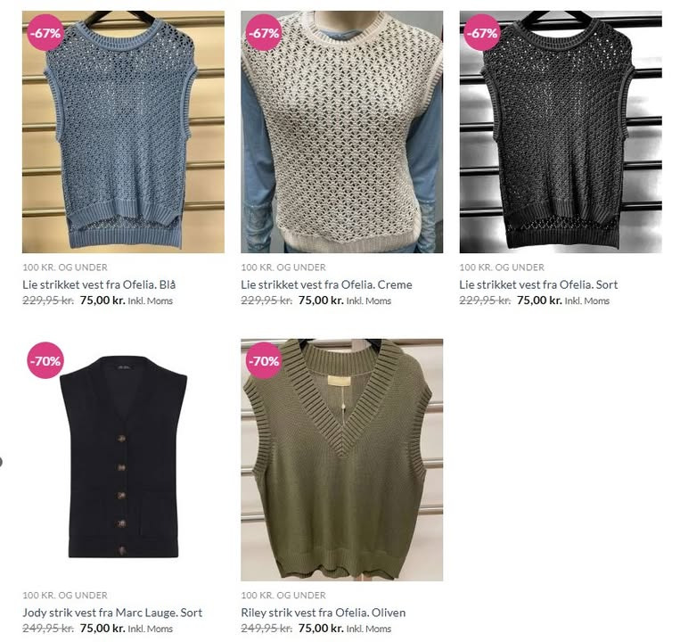 Klarissa & Nora sætter de sidste strikkede veste kraftigt ned til 75 kr.