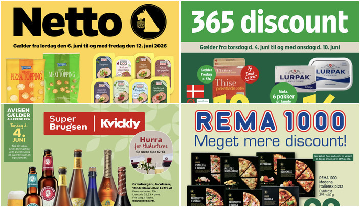 Thise økologisk piskefløde til 10 kr. og Bakersfield brød til 12 kr. - se de lokale tilbud