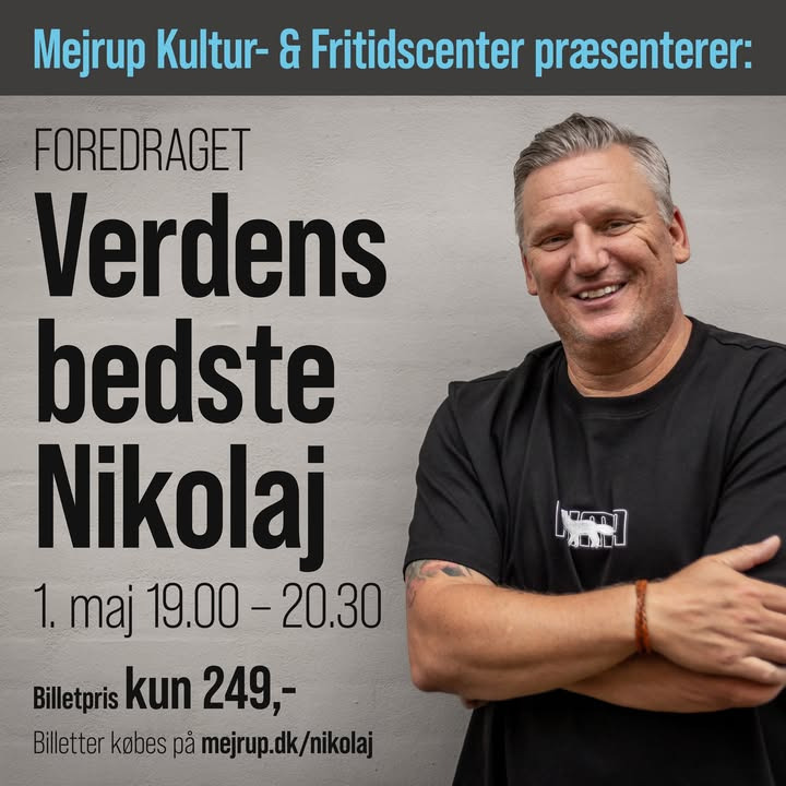 Mejrup Kultur- og Fritidscenter tilbyder buffet før Nikolaj Jacobsen foredraget