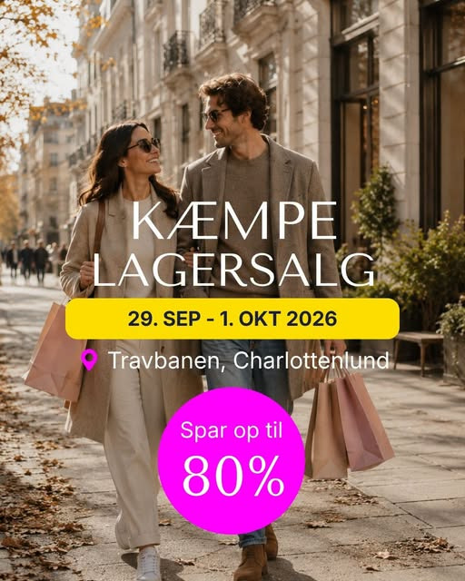 Lagersalg.com holder Saleshoppen lagersalg i Charlottenlund med op til 80% rabat