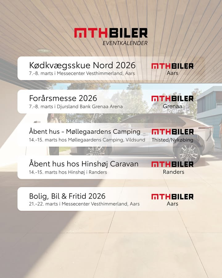 MTH Biler klar til forårsmesser: Mød os i Aars og Grenaa i weekenden