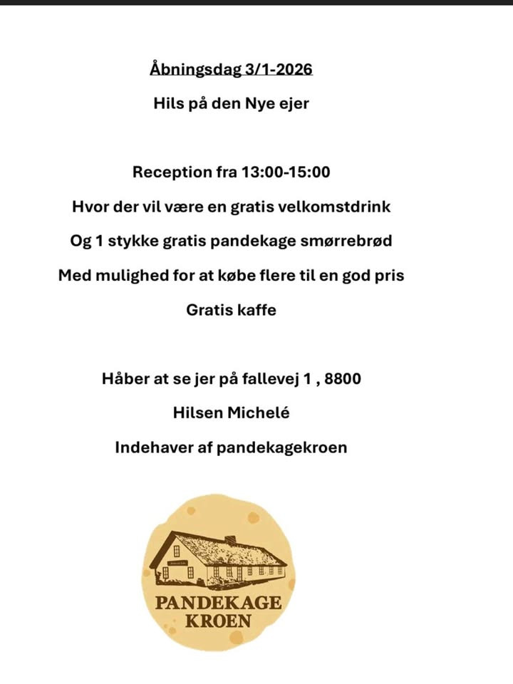 Pandekagekroen byder velkommen til reception den 3. januar