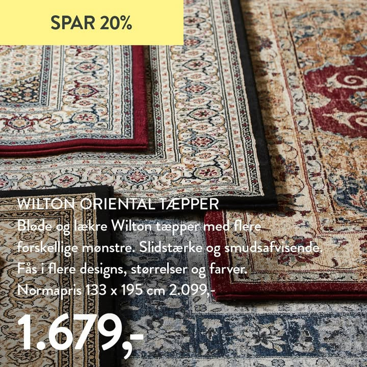 Garant Brønderslev tilbyder 20% rabat på wilton tæpper under januarudsalg
