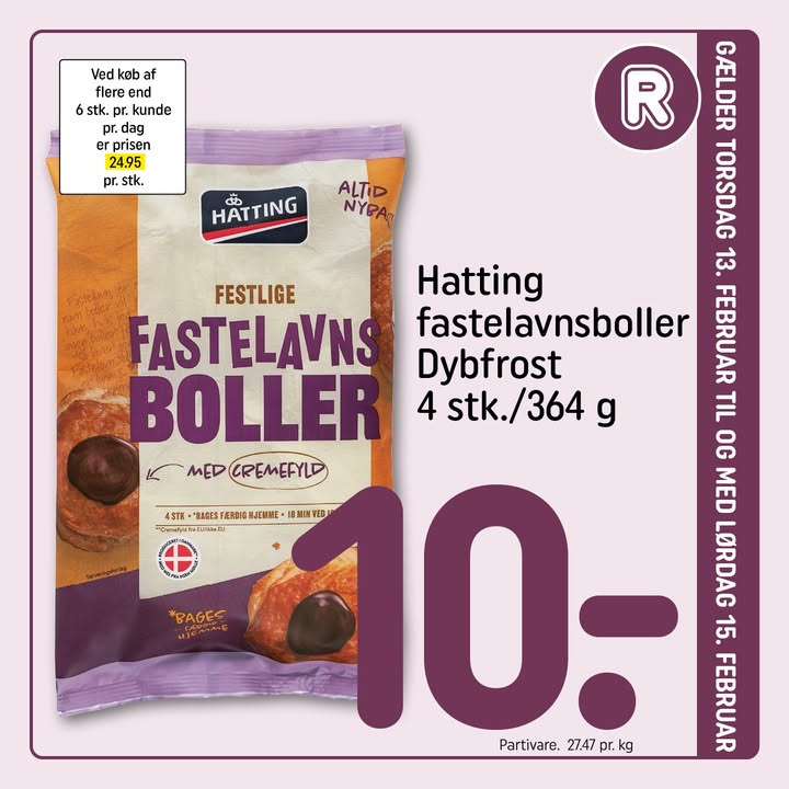 Rema 1000 Hadsund lancerer fastelavnsboller fra Hatting fra 10 kr. i denne uge