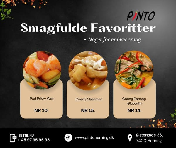 Pinto Thai Take Away fremhæver tre smagfulde favoritter
