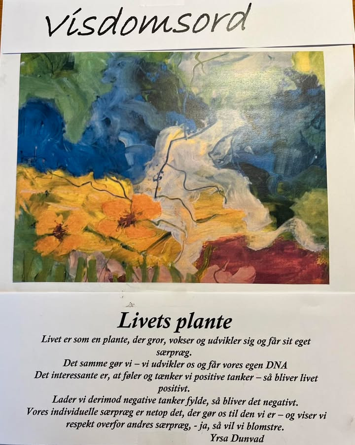 Yrsa Dunvad introducerer nye visdomsords-plakater i udvikling