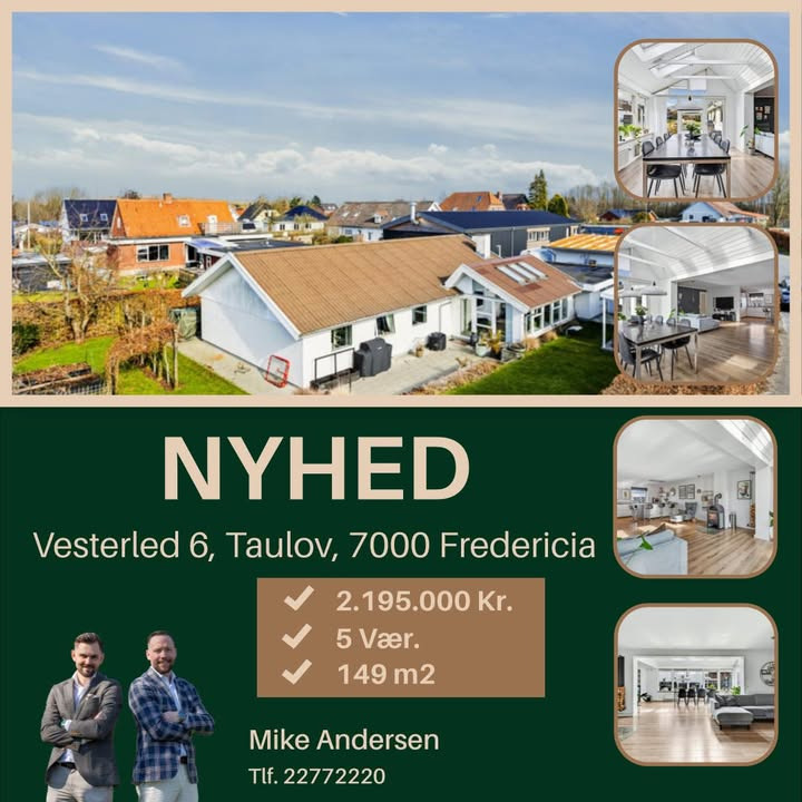 Ejendomsmægler Mike Andersen præsenterer indflytningsklar villa i Fredericia