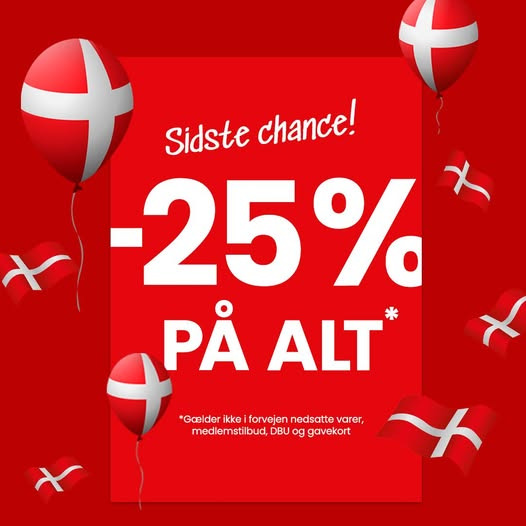 Sportigan Hadsund afslutter fødselsdagstilbud med 25% rabat på alt i dag