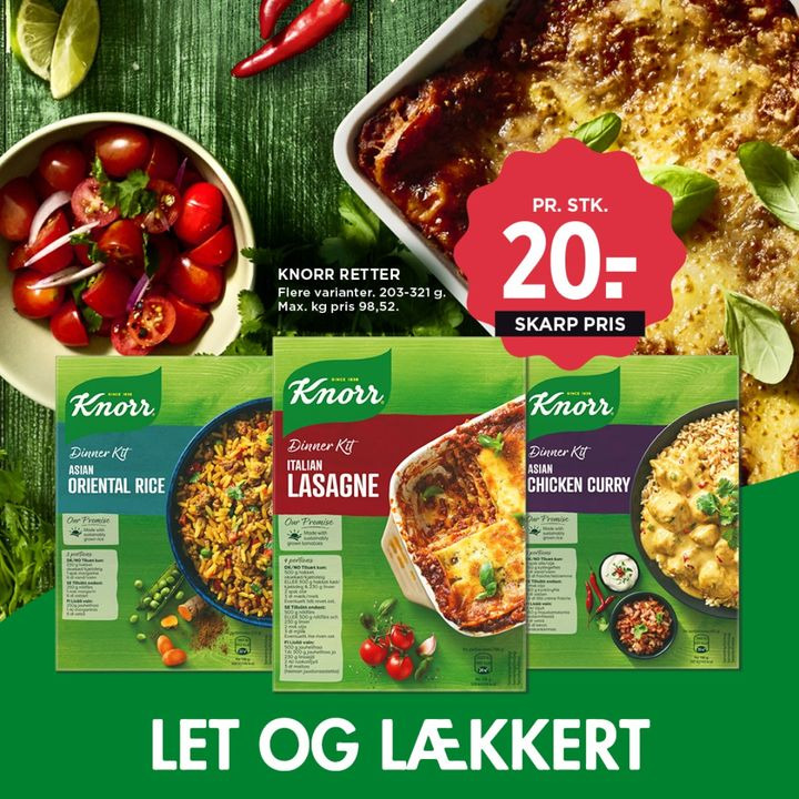 Knorr Dinner Kits til 20 kr. i MENY Hjerting denne uge