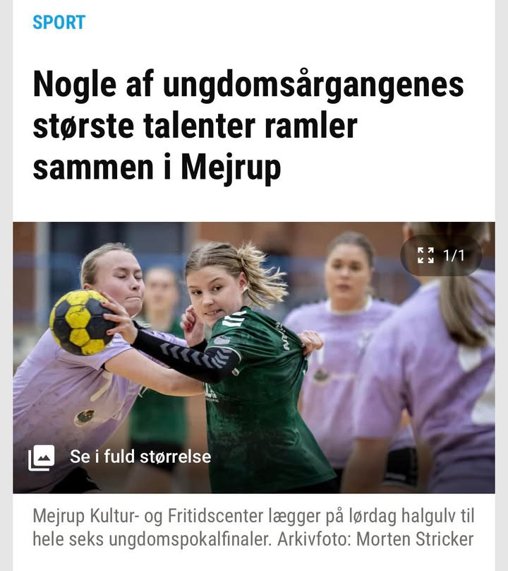 Regionspokalfinaler i håndbold for U13 og U15 hos Mejrup Kultur- og Fritidscenter i dag