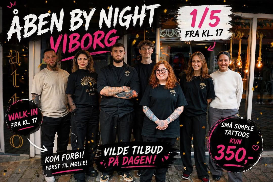Mr. & Mrs. Tattoo inviterer til åben by night med walk-in i Viborg