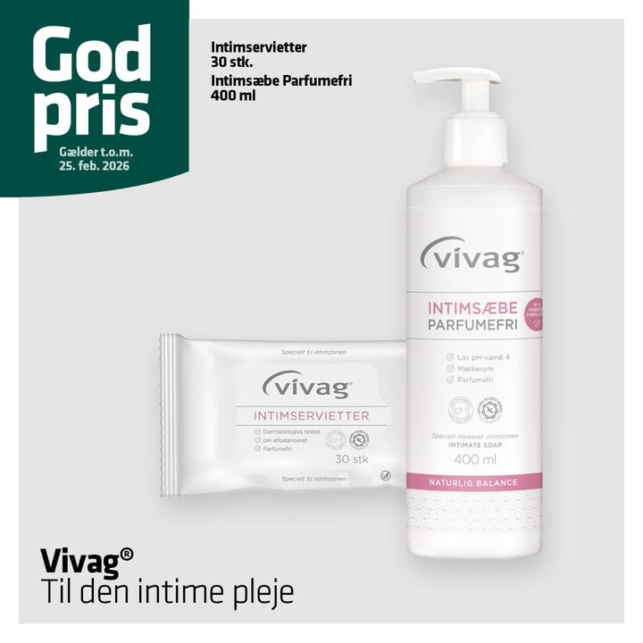 Vejlby Apotek tilbyder gode priser på Vivag intimplejeprodukter