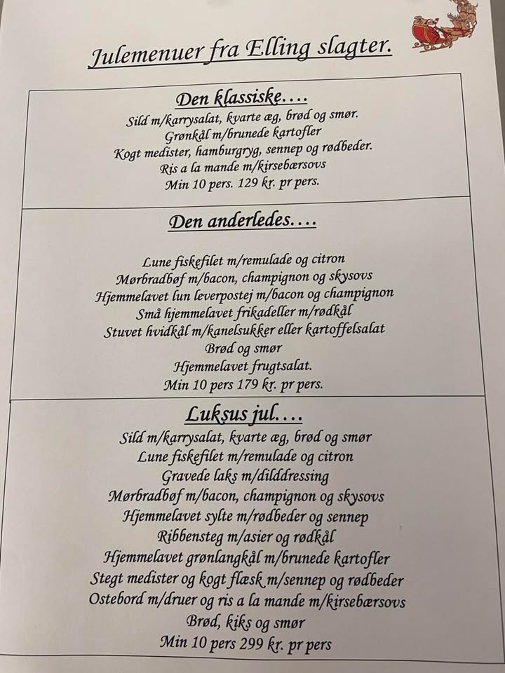 Elling Slagterforretning tilbyder lækker mad til julefrokosten