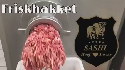 Meny Hjerting: eksklusivt ja tak-tilbud på friskhakket Sashi oksekød til kun 79,95 kr. pr. kg