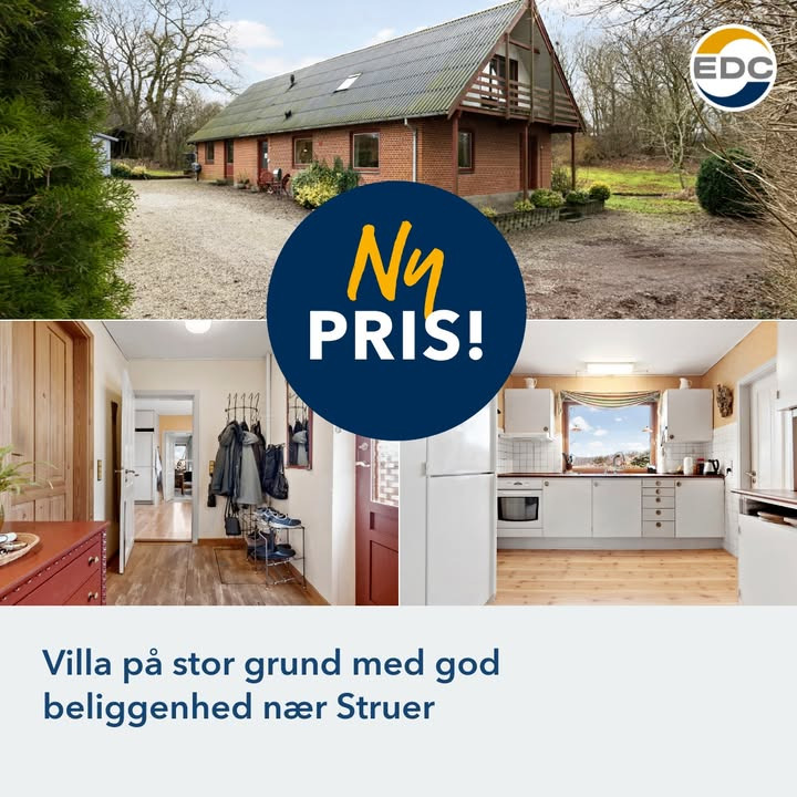 EDC Ejendomsgruppen Struer annoncerer prisnedsættelse på ejendom med 50.000 kr.