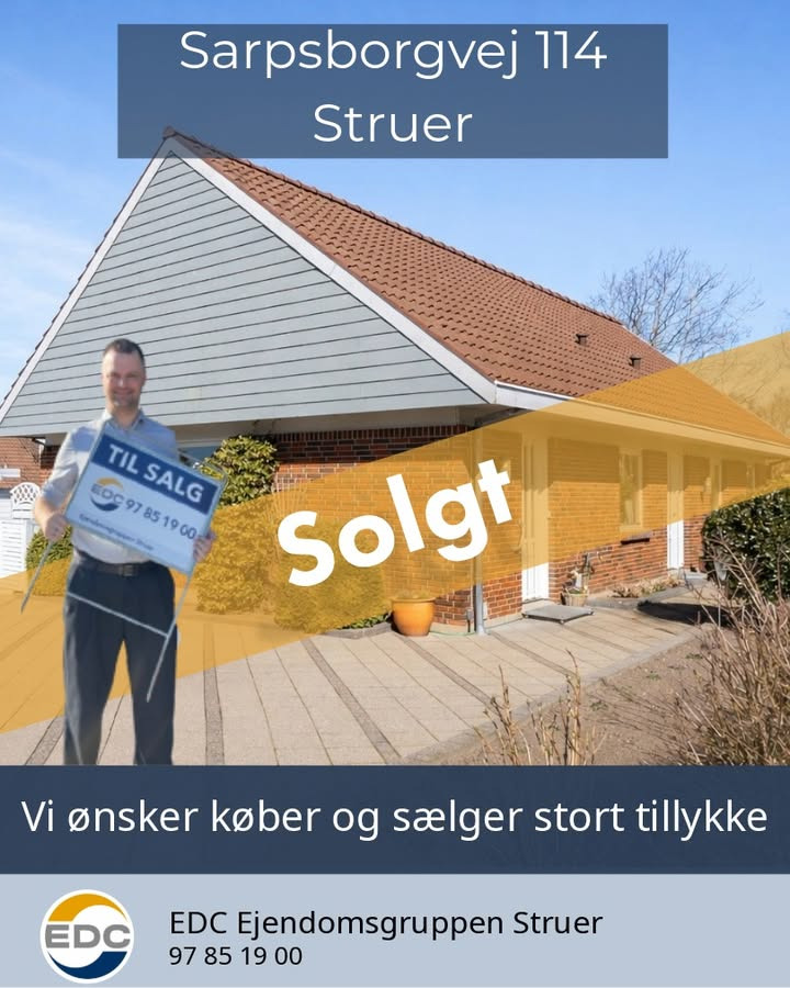 EDC Ejen­doms­grup­pen Struer melder Sarpsborgvej 114 i Struer solgt