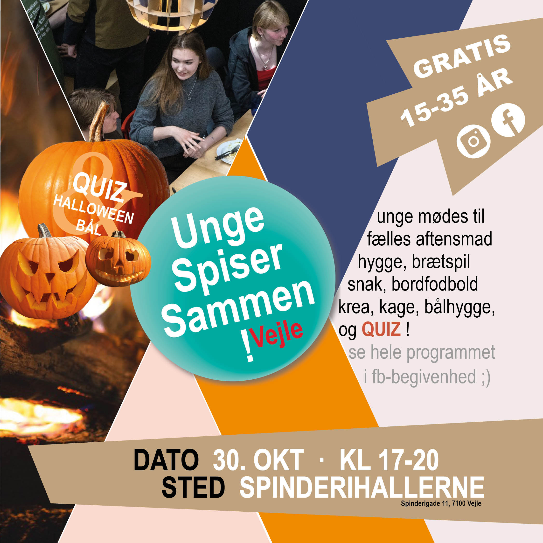 Unge spiser sammen til halloween i Vejle