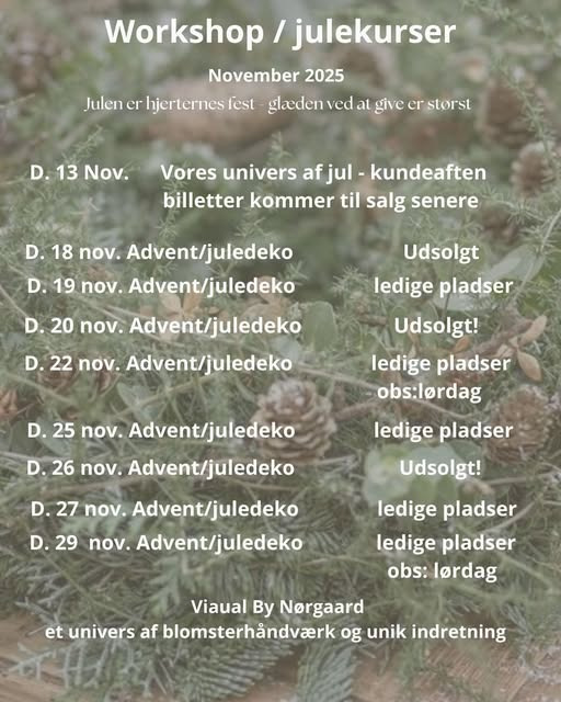 By Nørgaard inviterer til juleworkshops og kreative aftener i november