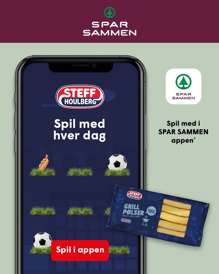 SPAR SKALLERUP A/S inviterer til at spille om grillpølser i SPAR SAMMEN appen