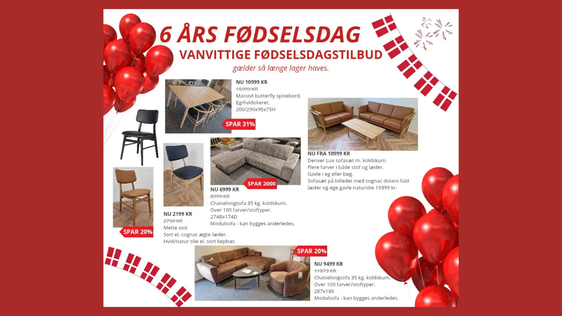 HoveLind Møbler fejrer 6-års jubilæum med stor fødselsdagsfest!