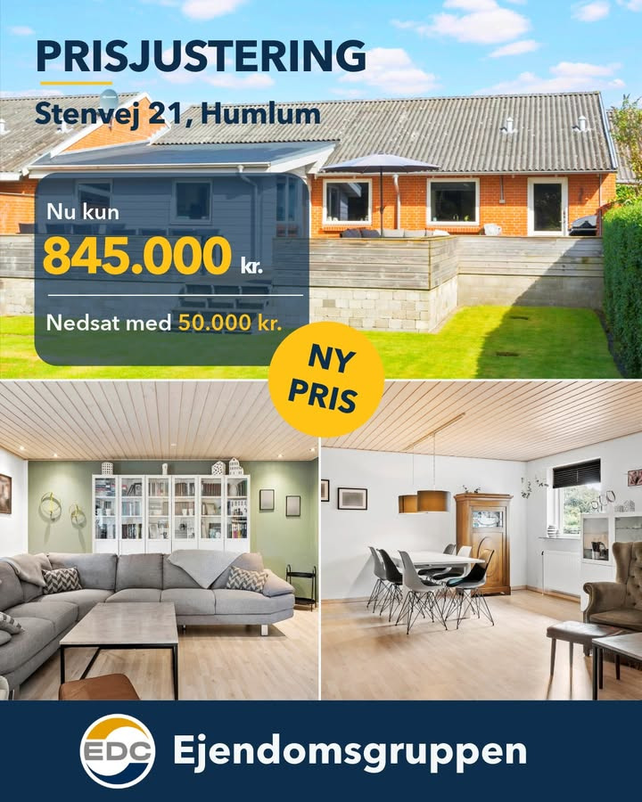 EDC Ejen­doms­grup­pen Struer præsenterer 143 m² rækkehus i Humlum til ny pris