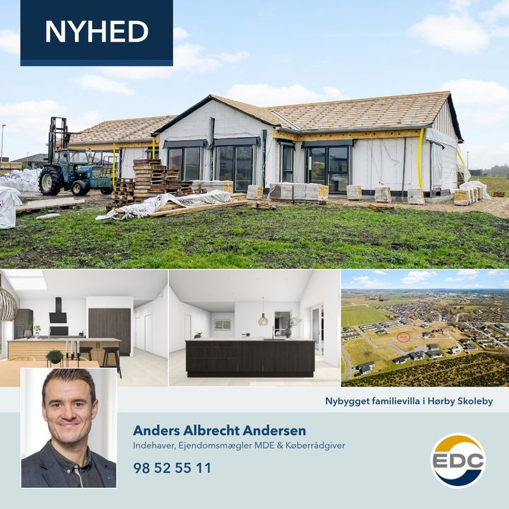 Nybygget familiebolig klar til indflytning i Hørby Skoleby fra EDC Søren Jensen