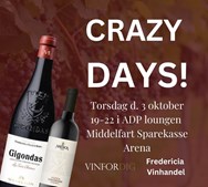 Kæmpe vinsmagning til Crazy days hos Fredericia Vinhandel den 3. oktober