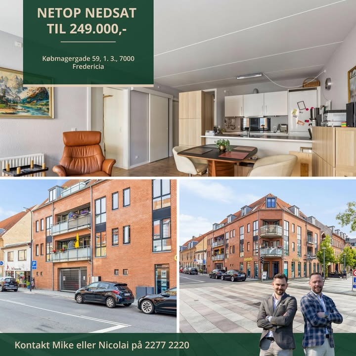 Ejendomsmægler Mike Andersen tilbyder centralt beliggende andelsbolig i Fredericia til ny nedsat pris