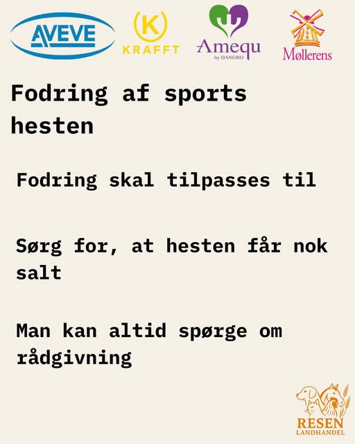 Resen Landhandel hjælper med fodring af sportsheste