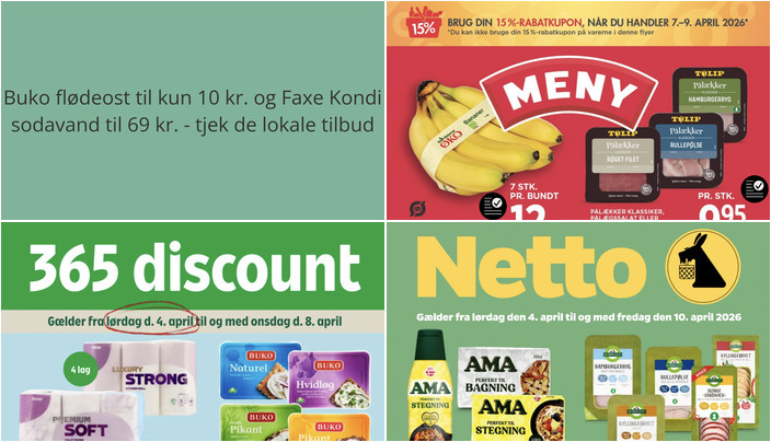 Buko flødeost til kun 10 kr. og Faxe Kondi sodavand til 69 kr. - tjek de lokale tilbud