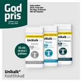 Ikast Apotek tilbyder gode priser på Unikalk kosttilskud med vigtige næringsstoffer