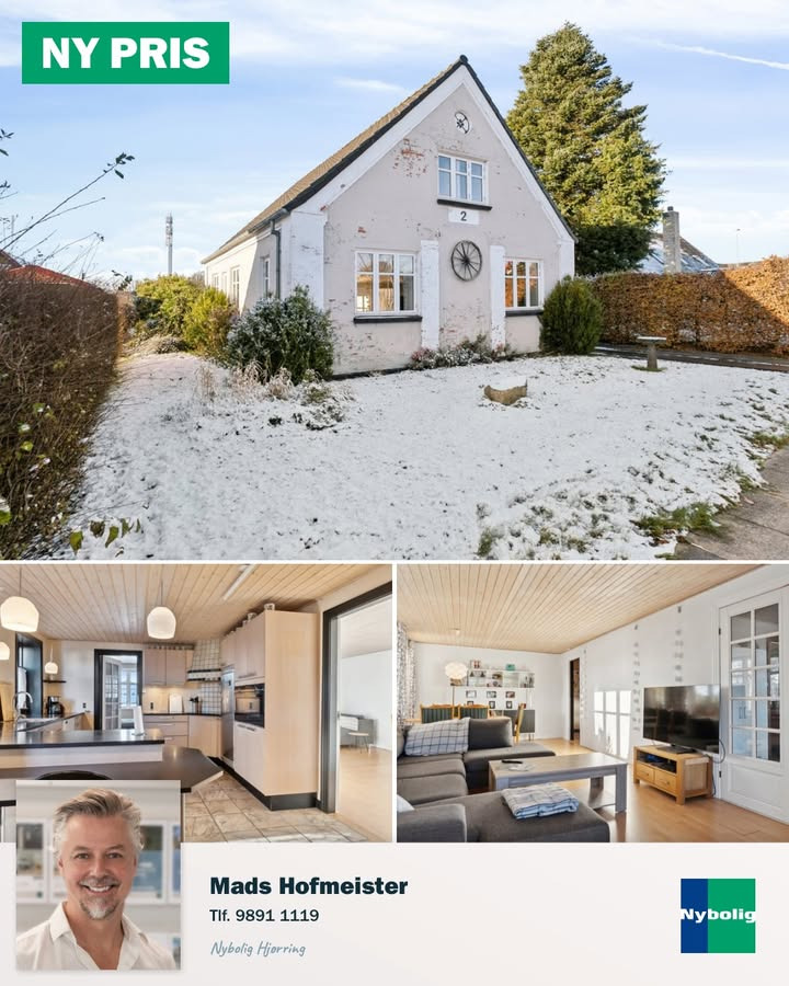 Nybolig Hjørring v/Morten Hove sænker prisen på charmerende villa i Østervrå med værksted og solrig have