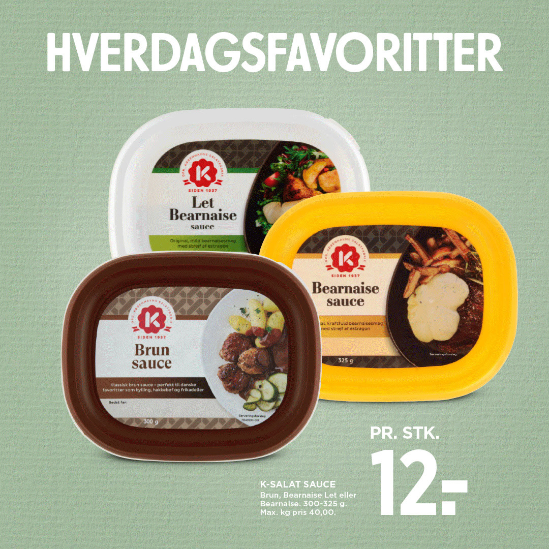 Meny Klarup tilbyder lækre saucer og rejer til spotpris i denne uge