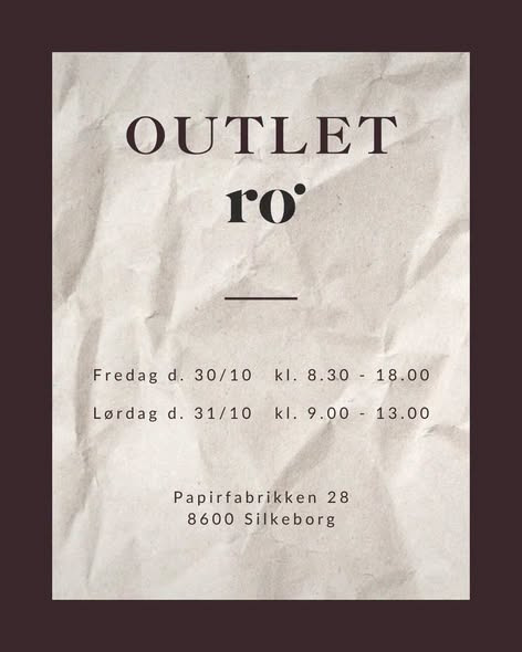 Lagersalg.com holder Ro Collection Outlet i Silkeborg med op til 70% rabat
