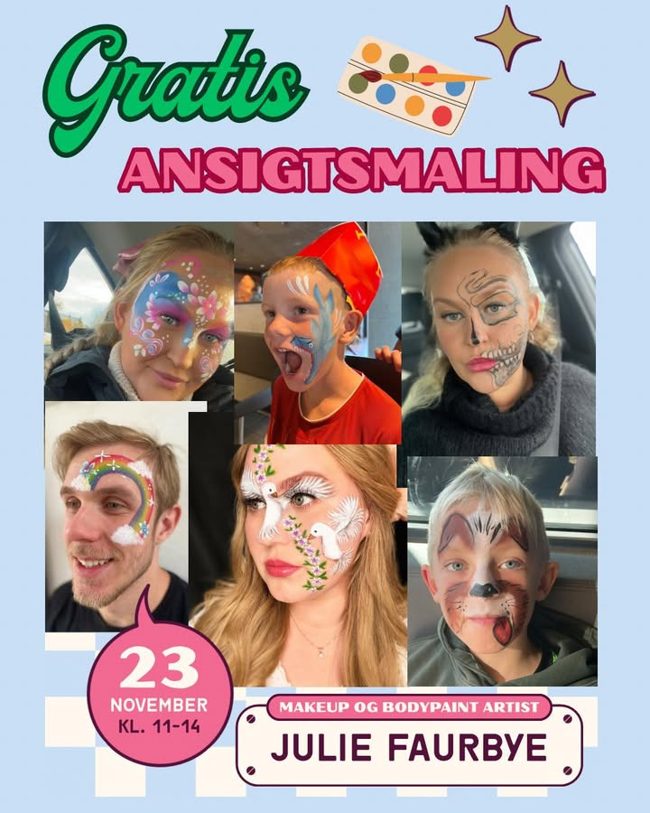 Gratis ansigtsmaling og sjov for børn hos 2HandStore i Hjørring