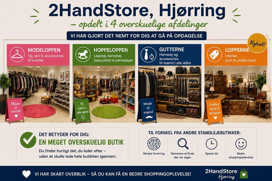 2HandStore samler 4 afdelinger i én nem shoppingoplevelse på Farøvej