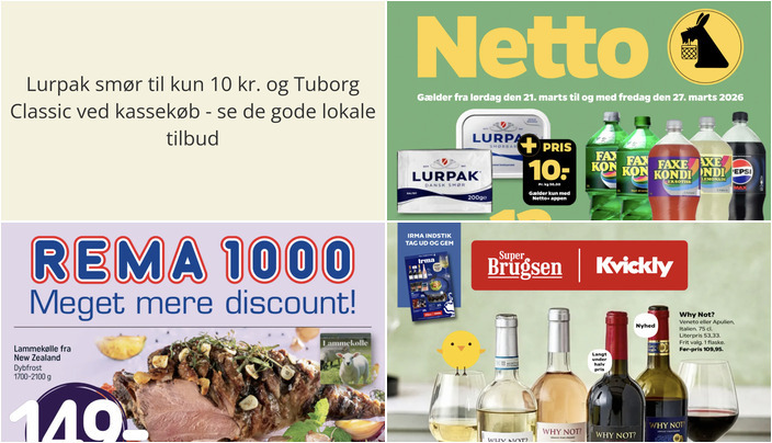 Lurpak smør til kun 10 kr. og Tuborg Classic ved kassekøb - se de gode lokale tilbud