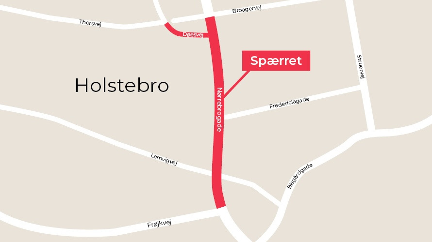 Vejarbejde lukker Nørrebrogade og Døesvej om aftenen i uge 32
