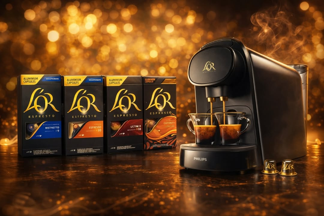 Meny Hobro tilbyder Lor kaffemaskine og 10 æsker for kun 350 kr.