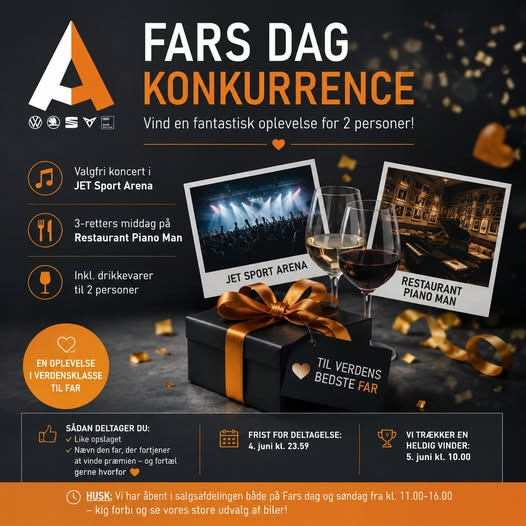 Autocentralen Viborg afholder fars dag konkurrence med oplevelse for 2