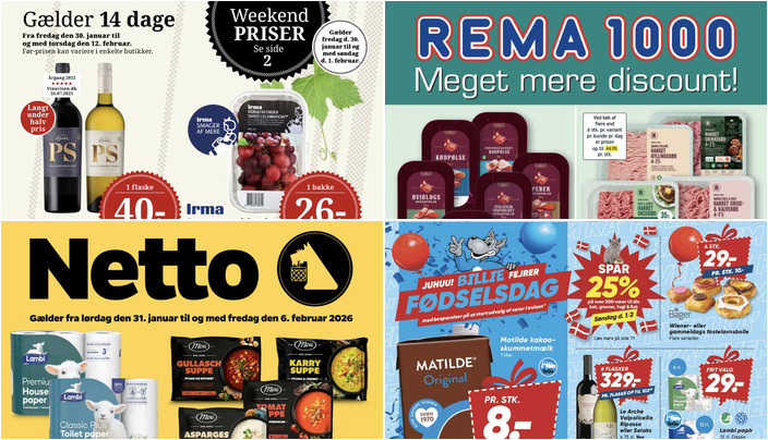 Gode tilbud: Matilde kakaoskummetmælk til 8 kr. og Kohberg brød til 10 kr.