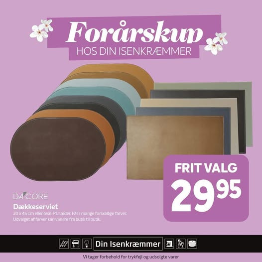 Fredericia Isenkram præsenterer elegante dækkeservietter i læderlook til hverdagens borddækning