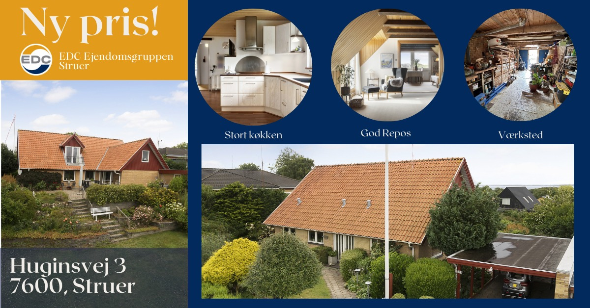 EDC Ejendomsgruppen Struer: Ny pris på rummeligt hus tæt på skole