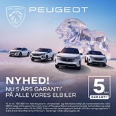 Henrik Christensen Vejle introducerer 5 års garanti som standard på nye Peugeot elbiler