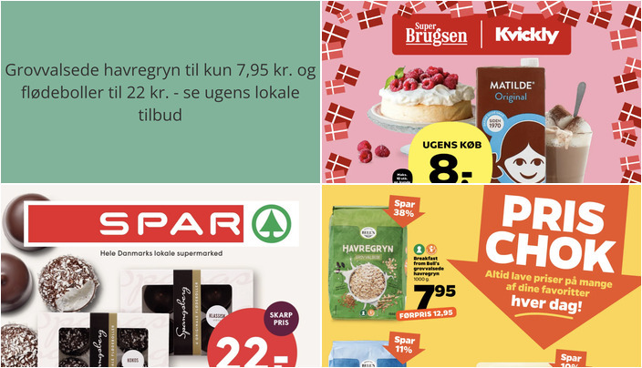 Grovvalsede havregryn til kun 7,95 kr. og flødeboller til 22 kr. - se ugens lokale tilbud